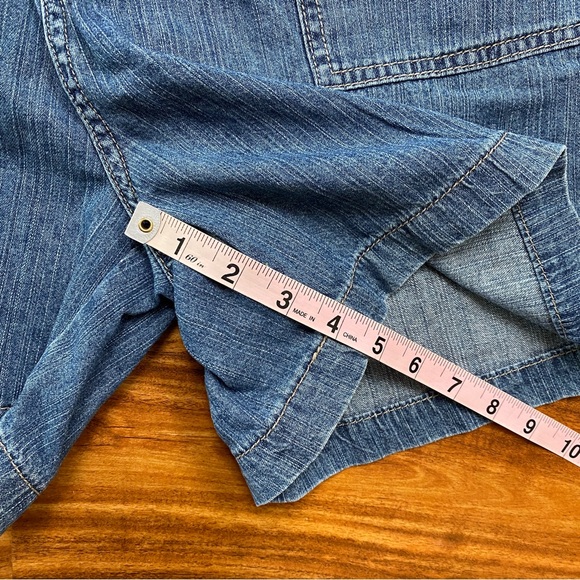 Vintage 1775 Women Medium Blue High Waist Relaxed 100% Cotton Jean Short Size 14 - Picture 16 of 16